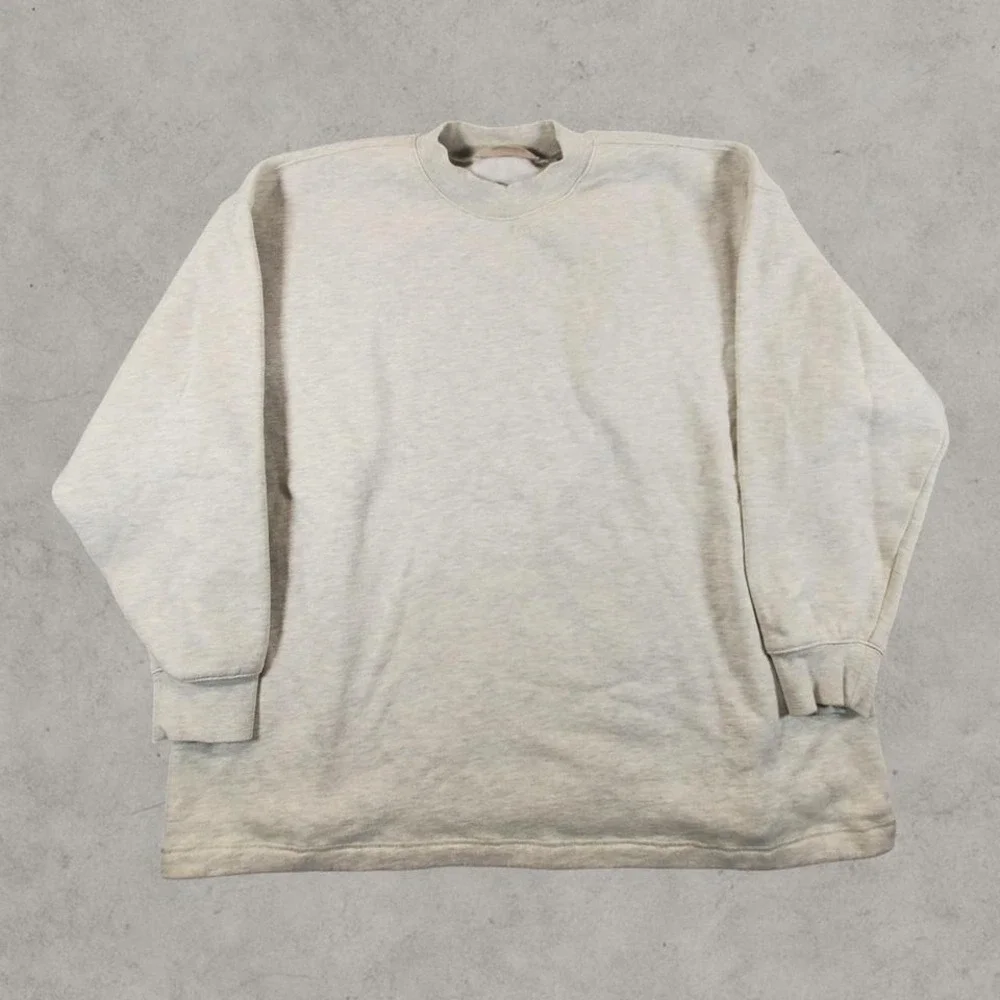 Fear Of God Essentials Sweatshirt Mens Medium Gray Spellout Cozy Gym Oversized